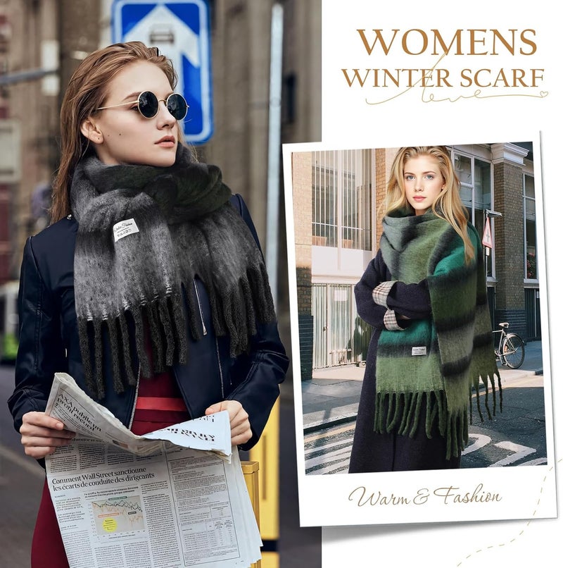 Premillow Women's Mohair Winter Scarf Pure Color, Warm Winter Scarf for Women and Men, Soft Luxurious Cashmere Feel Scarfs - Image 4
